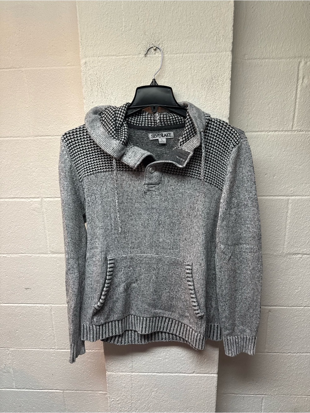 Silverake Men's Grey Hooded Knit Sweater